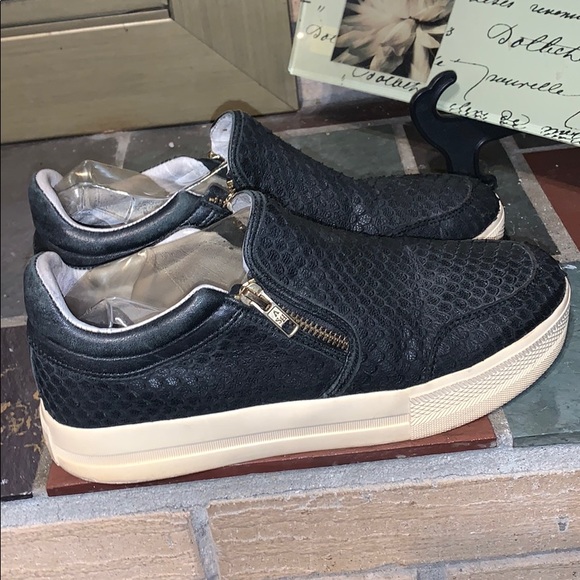 Ash "Jordy" Black Leather Python Chunky Sole Trainer Gym Shoe Side Zip - Picture 8 of 14